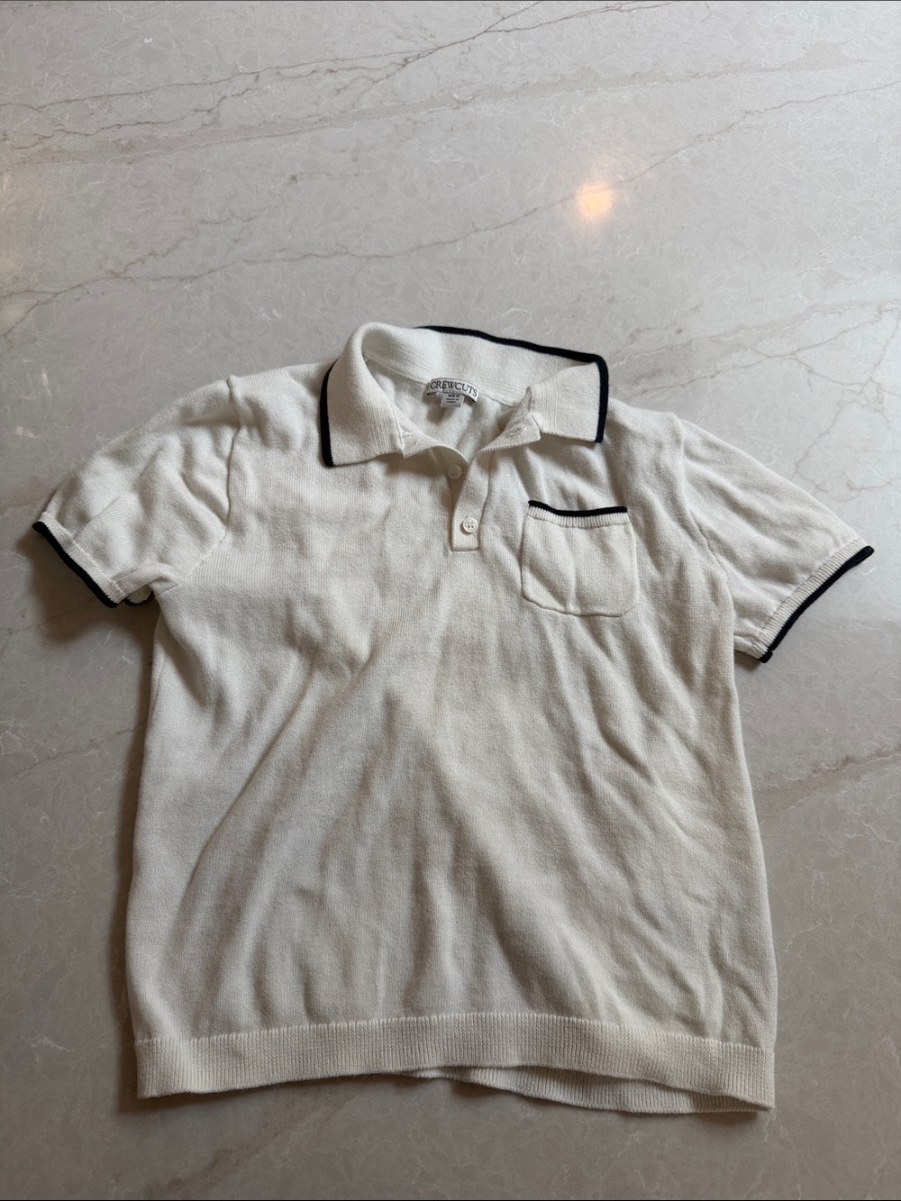 Crewcuts Cream Polo with Black Trim